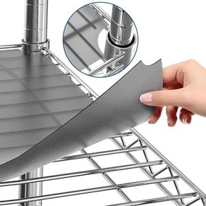 Shelf Liners for Wire Shelf System: Set of 5 in Graphite: 18 x 60 inch: Plastic Wire Shelving Shelf Mats