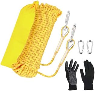 DELLNA 8mm Static Climbing Rope - Heavy Duty Climbing Rope for Rock Climbing, Tree Climbing Gear, Arborist Rope, and Camping Rope - 10m (32ft), 20m (64ft), 30m (96ft) (Yellow, 30M(96ft))