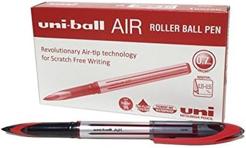 uni-ball 12 x Air Ballpoint Pens - Red Super Ink - Counterfeit Proof - Fountain Tip - 190520000 - UB-188-L
