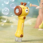 Storio Bubble Wand Machine for Kids 3+ Years - Giraffe | Automatic Bubble Maker Toy with LED Lights & 12 Bubble Holes | Outdoor Bubble Toy for Boys Girls | Birthday Return Gifts Party Favors for Kids