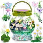 Amitié Lane Fairy Garden Kit - DIY Light Up Terrarium Kit for Kids - Fairy Gifts for Girls Ages 5, 6-8, Little Girl Toys, Crafts for Girls - Birthday Gift for Five Year Old Girl