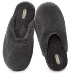 Snug Leaves Ladies' Fluffy Memory Foam Slip on Slippers Cozy Faux Fur Lined House Shoes with Anti-Slip Indoor Outdoor Rubber Dark Grey, Size 9-10 UK