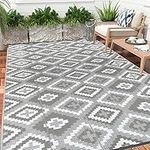 Enyhom Outdoor Indoor Picnic Area Rug, 150 x 240 cm Large Outside Woven Floor Carpet Mat, Durable Foldable Plastic Straw Rug, Recycled UV Resistant Garden Carpet Rug for Backyard Porch Patio