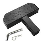 KAYCENTOP Universal Hitch Step, Anti Slip and Rust Towing Bumper Guard Black Hitch Steps for Most Vehicles Such as Trucks SUV with Pin Lock Fits 2” Receivers