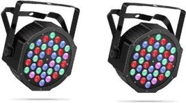 FAB Innovations 36 Led Par/Disco/Stage Light 36 * 3W Mini Par Light Led 36W-Par-Led-Can-Stage-Light Party-Disco-Dmx512-Lighting Single Disco Ball (Pack of 2)