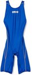 FINA Approved, arena ARN-1020WJ Racer Swimsuit, for Girls, Junior AQUA ADVANCED Junior Half Spats (Cross Back), D Blue (DBSV)