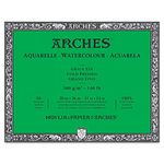 Arches Watercolour Paper Blocks | Cold Pressed Natural White | for Watercolor, Acrylic Painting, Gouache and Poster Color Painting | 300 GSM, 28 x 36 cm- 20 Sheets