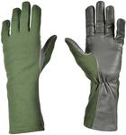 Nomex Flight Gloves Military Flight Gloves Nomex Gloves Olive drab Best Leather Aviator Gloves and Pilot Gloves Nomex - Green - 8 (Long)