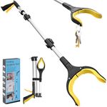 43” Litter Pickers,Reacher Grabber Stick,Foldable Pick Up Stick Grabber,Helping Hand Grabber for Disabled & Adults 109CM Rubbish Picker Grabber Reaching Aids with Magnet,Yellow