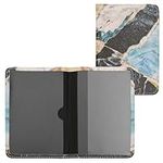 kwmobile Registration and Insurance Holder - Car Document Holder for Vehicle Documents and Cards - PU Leather with Design - Gold/White/Blue