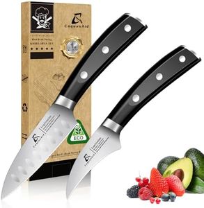 CoquusAid Paring Knife set, 2PCS small kitchen knife for fruit, 3.8 Inch Fruit knife and 2.75 inch Bird Beak peeling knife,Premium Germany Stainless Steel Ergonomic Handle,Elegant Black Ideal for Gift