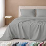 California Design Den Luxury Queen Size Sheet Set - 100% Cotton, 600 Thread Count Deep Pocket, Hotel-Quality Bedding with Sateen Weave - Light Grey