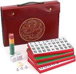 Mose Cafolo Chinese Mahjong Set X-Large 144 Numbered Melamine 1.5" Large Size Tile with Carrying Travel Case, English Manual, Pro Complete Mahjong Game Set, (Majiang, Mah-Jongg, Maj Jongg, Ma Jong)