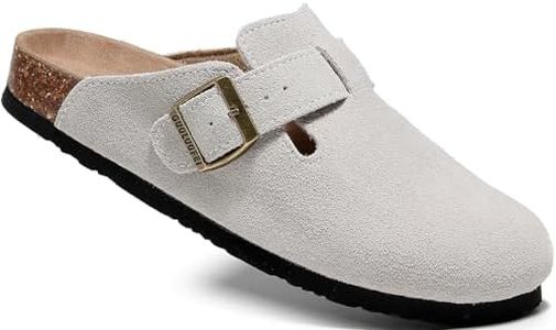 guoluofei Clogs For Women, Womens Clogs And Mules House Slipers With Arch Support And Adjustable Buckle, Beige, 9