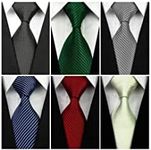 Wehug Lot 6 PCS Men's Solid Tie Silk Tie Woven Necktie Jacquard Neck Ties Classic Ties For Men EU-Lot6-tie027