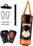 ZTTENLLY Kids Punching Bag - PU Leather & Adjustable Height Strap - Boxing Bag Set for 3-8 Years Kids Great for Boxing, MMA, Kickboxing （Unfilled）