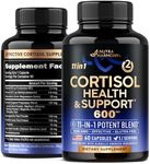 Cortisol Supplement - 11 in 1 Hormone Balance for Women - Made in USA Supplement - Mood, Focus, Sleep Support - Non-GMO, Natural Pills - 60 Vegan Capsules, 2 Month Supply