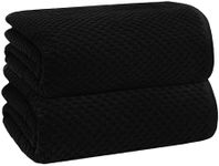 COTTON CRAFT Waffle Bath Sheets - Set of 2 Luxury Euro Spa Waffle Weave Bath Sheet Towels - 100% Ringspun Cotton Bath Sheet - Absorbent Quick Dry Bath Towel Sheet - Oversized 35 x 70 inches - Black