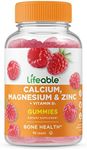 Lifeable Calcium Magnesium Zinc with Vitamin D3 Gummies | Great Tasting Calcium Magnesium Zinc D3 Supplement | for Tooth and Bone Health | Calcium Gummies for Adults | 90 Gummies