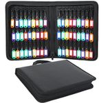 Portable Zippered Key Case, Portable Key Organizer with Handle, Waterproof & Fireproof Key Binder with 54 Hooks and Tags, Key Box Organizer for Estate Sales, Hotel Executives, Landlord, Car Rental