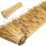 Yilloog Palm Thatch Roll Palm Thatch Runner Roll Mexican Style Straw Roof Thatch Panels Tiki Hut Palapa Thatch Roofs Duck Blind Grass for Tiki Bar Hut Garden Patio (Yellow Brown,5 m/ 16.4 ft)