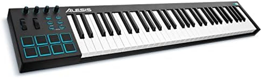 Alesis V61 - 61 Key USB MIDI Keyboard Controller with 8 Backlit Pads, 4 Assignable Knobs and Buttons, Plus a Professional Software Suite Included