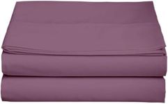 CCWB 100% Egyptian Cotton Bed Sheets 750 Thread Count Sateen Finish Luxuries Hotel Quality (Plum, Double- 3 Pieces Sheet Set)