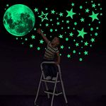 Glow in The Dark Sticker 435 Pieces Fluorescent Luminous Dots DIY Stars and Moon Wall Stickers for Bedroom Living Room Decoration