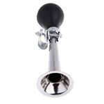 CALANDIS® Bike Cycling Air Horn Hooter Bell Straight Horn Squeeze Rubber Bulb Silver