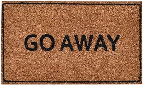 NINAMAR Door Mat Go Away Natural Coir – 29.5 x 17.5 inch