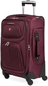 SwissGear Sion Softside Expandable Luggage, Merlot, Carry-On 21-Inch