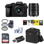 Panasonic Lumix DMC-G7 Mirrorless Camera with Lumix G Vario 14-42mm and 45-150mm Lenses Lens, Black - Bundle with Camera Case, 32GB SDHC Card, 46mm/52mm UV Filters, Pc Software Pack and More