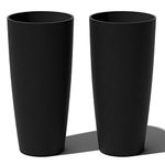 Veradek Mason Series Vega Planter - Round Tall Planter for Indoor or Outdoor Porch/Patio | Made from Plastic & Concrete with Drainage Holes | Modern Décor for, Flowers, Interior Plants