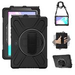 Samsung Galaxy Tab Active PRO 10.1 Case, Galaxy Tab Active4 PRO Case, Heavy Duty Rugged Shockproof Drop Protection Case with 360 Stand, Hand Strap & Shoulder Strap for SM-T540/T547/T630/T638 (Black)