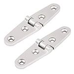 Marine Door Hinge, Flip Hinges Round Edge, Stainless Steel Polished Strap Hinge Hatch Hinge Marine Boat Cabin Door Hatch Flush Door Hinge Replacement 103 * 27mm(2Pcs)