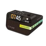 Pure Moment Charge – Alarm Clock Radio with Wireless Charging Pad, DAB+/FM, Bluetooth, Natural Sounds, White Noise & Wake-up Light – Perfect for Bedroom & Office, Black