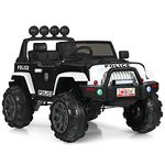 HONEY JOY 12V Ride On Truck, Battery Powered Electric Cars for Kids, Toddler 4 Wheeler Ride On Toys Car, Gift for Boys Girls (Police Black)