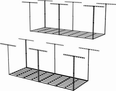 SunsGrove 3x8 Garage Storage Overhead Rack Organization, Adjustable Ceiling Mounted Storage Racks, 750LBS Weight Capacity, 22"-40" Ceiling Dropdown, 2 Pcs, Black