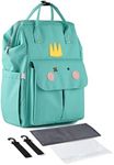 SONARIN Stylish Large Capacity Baby Changing Bag Backpack,Multifunctional Waterproof Travel Diaper Bag Nappy Changing Bag with Changing Mat & Stroller Straps for Mom & Dad, Green