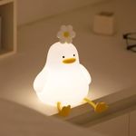 LADWOKFI Silicone Night Light “FLOWER DUCK”Cute USB 1200mAh Rechargeable Lamp Nursery Toddler Lights with Timing Function Dimmable Nightlights for Kids Adult Bedroom Birthday Gift