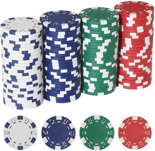 LUOBAO Poker Chips for Card Board Game - 4 Colors,11.5 Gram (25 Green,25 Blue,25 red,25 White)