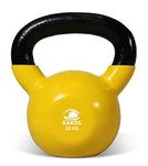 Kakss Solid Cast Iron Vinyl Kettlebell Weights (Weight:10 Kg, Made in India) (10KG_VINYL_YELLOW)