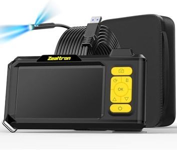 Endoscopio Industrial de Doble Lente, Zealtron Cámara de Inspección Pantalla IPS de 4,3 Pulgadas, Endoscopio Industrial con 8+1 LED, Cámara Impermeable IP68 de 8mm, 10 Metros de Cable
