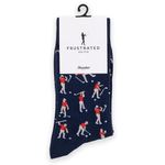 Shanker Golf Socks - Funny Angry Golfer Socks - Funny Golf Gift for Men - 1 Pair, Blue, Size 9-12 UK - Fun Novelty Golf Socks