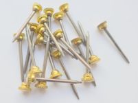 20 HARDENED PICTURE PINS WITH KNURLED BRASS HEAD - TOP QUALITY AND VERY TOUGH