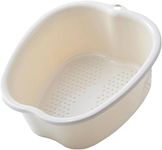 GerOr Foot Tub, Foot Soaking Tub, Foot Spa Footbath Tub Durable with Massage Acupoint, Large Foot Soaking Bucket with Hanging Hole, Extra Large Foot Bath Tray for Home Müdigkeit Lindern, Beige