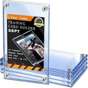 5 Pieces 4-screw Trading Card Protector, Baseball Sleeves Card Protector, 35 Pt Acrylic Card Holder Clear Display Card Protector for Baseball Football Sports Game Card Storage and Display