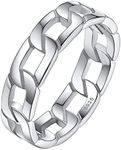 Silvora Engagement Band Wedding Rings for Male Silver Sterling Link Chain Jewelry Plain Silver Bands Size 10