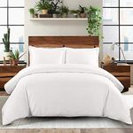 Royal Hotel's Solid White 550-Thread-Count 3pc King/Cal-King Duvet-Cover 100-Percent Cotton, Sateen Solid