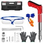 Aolawco Red All-Steel TypeUpgraded Concrete Nail Gun Kit, 5 Speed Removable Manual Steel Nail Gun for Ceiling(Red All-Steel, No Nails)